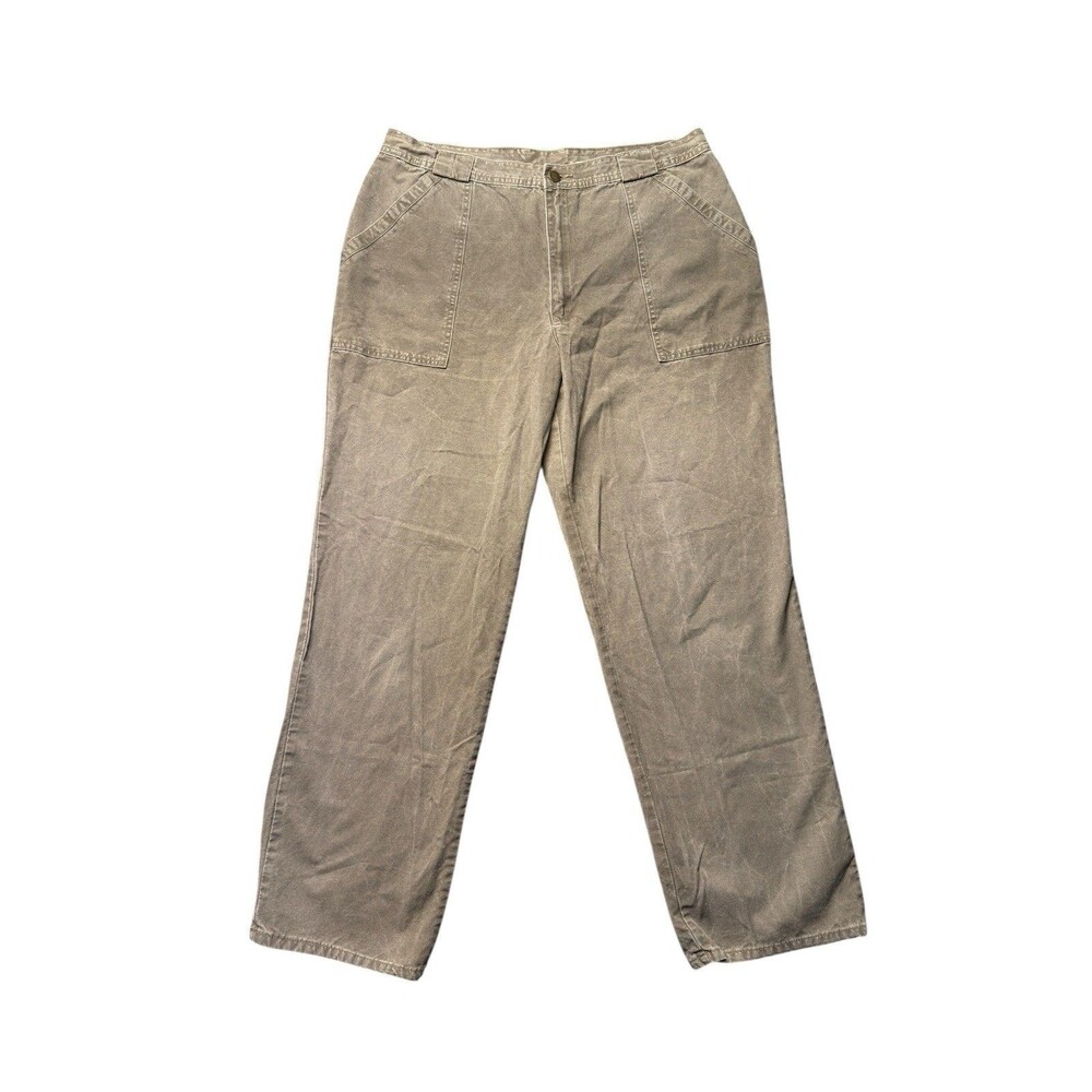Jordache Mens 38x32 Straight Chino Pants Green Fuller Fit Vintage EUC